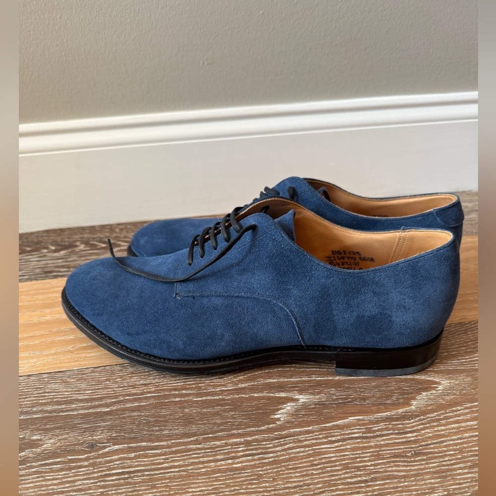 CHURCH'S blue Padstow Suede Derby Shoes - Picture 9 of 10